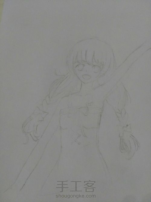 [手绘]卡哇伊的萌妹子 第2步