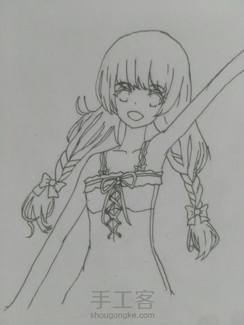 [手绘]卡哇伊的萌妹子 第5步
