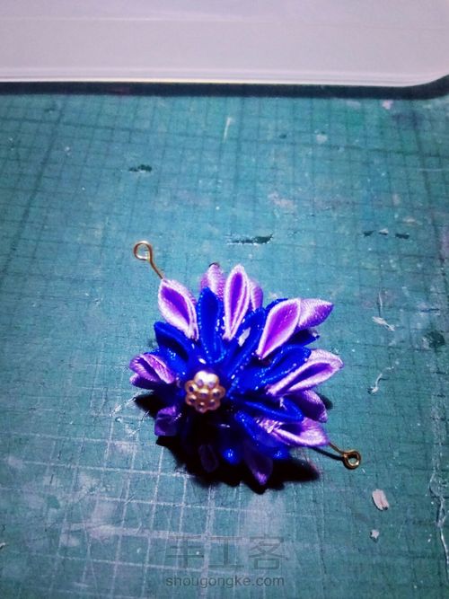 【原创】蓝影花扇吊坠耳环 第6步