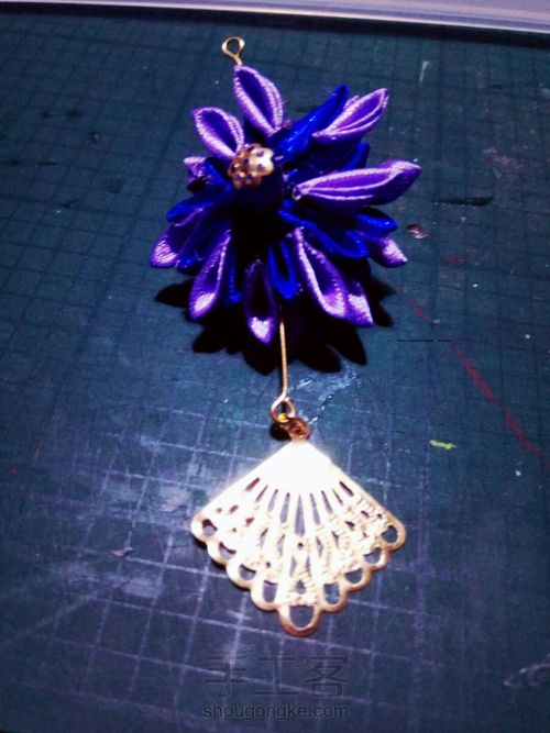 【原创】蓝影花扇吊坠耳环 第7步