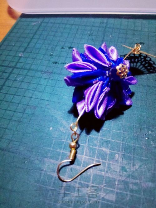 【原创】蓝影花扇吊坠耳环 第8步