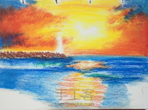 油画棒风景 第5步