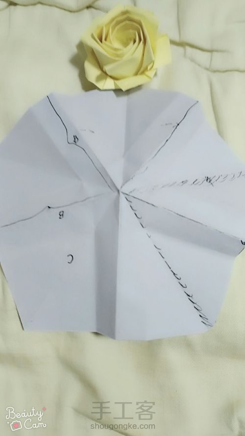 折纸五瓣玫瑰🌹 第23步