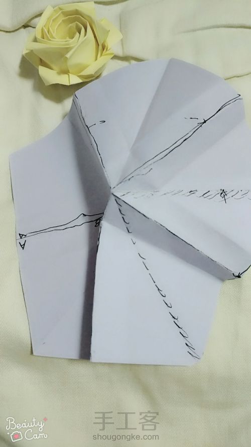 折纸五瓣玫瑰🌹 第24步