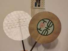 旧物改造》纸袋+筷子制作古风团扇