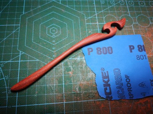 【暮野晨歌】红檀簪子的打磨,第一支发簪,凤语发簪 第5步