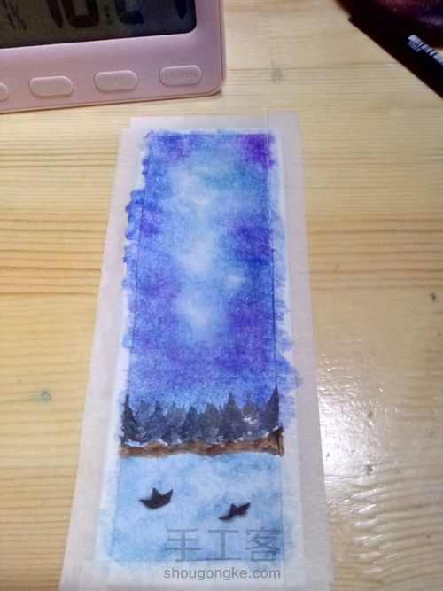 跟渣渣一起画水彩书签😝 第16步