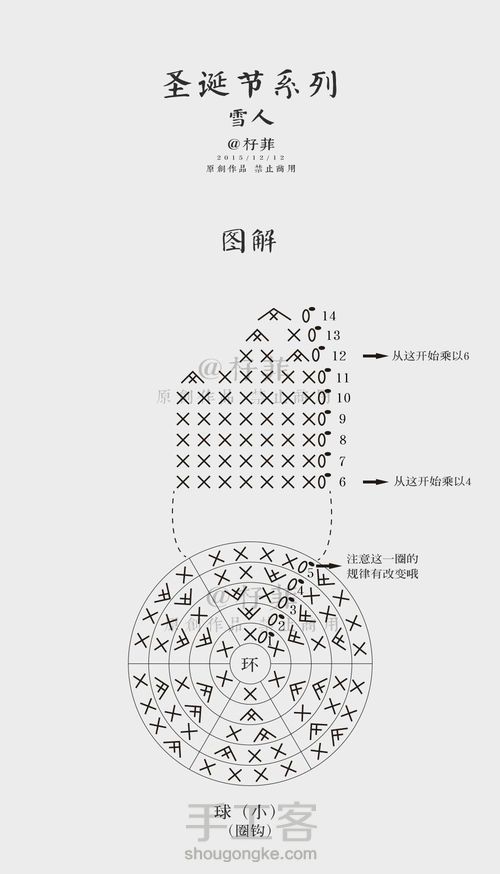 钩针圣诞雪人 第3步