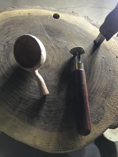 拼接柄香椿木勺 第2步