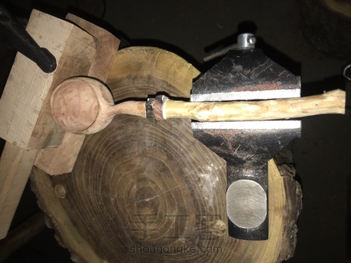 拼接柄香椿木勺 第4步