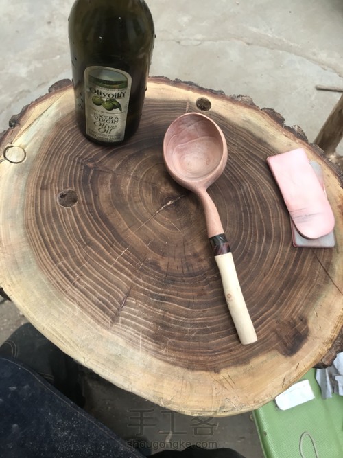 拼接柄香椿木勺 第6步