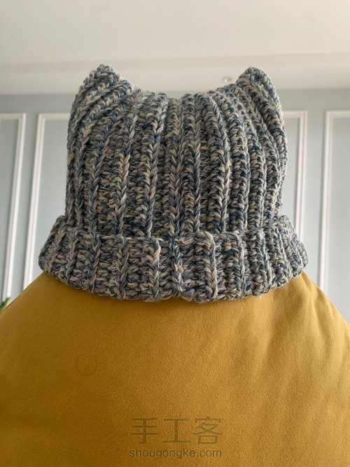 儿童猫耳帽 第2步