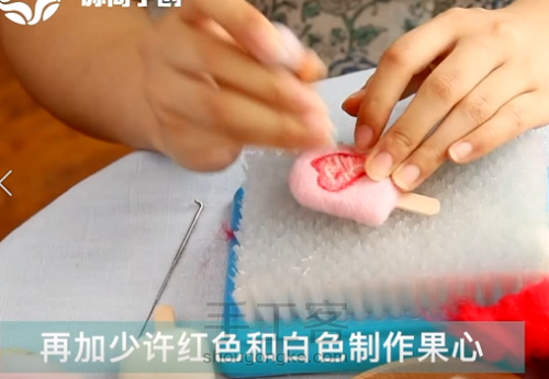源简手创原创羊毛毡水果系列冰棍材料包制作教程 第30步