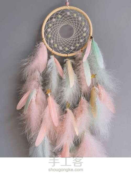 DIY捕梦网教程/春日粉绿女生礼物 第1步