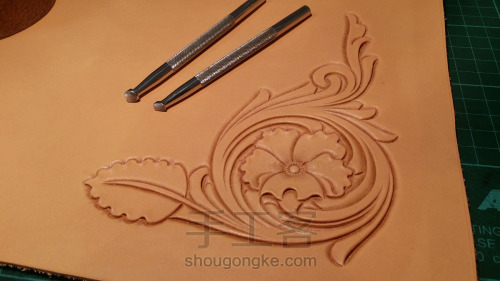 皮雕学习—分享皮雕图稿与皮雕过程用于练习 第8步