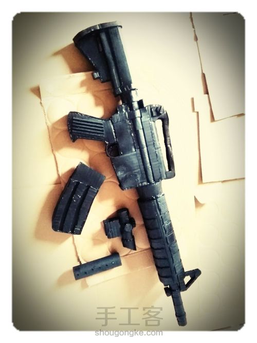 纸模m4a1第一次尝试 第13步