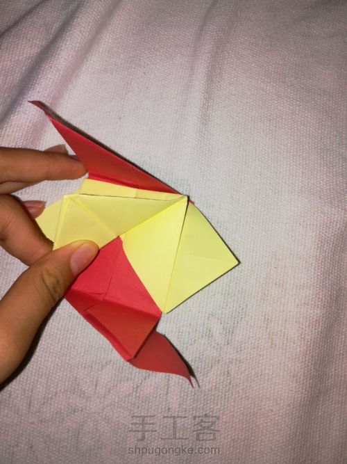 让正方形变正方体的折纸 第10步