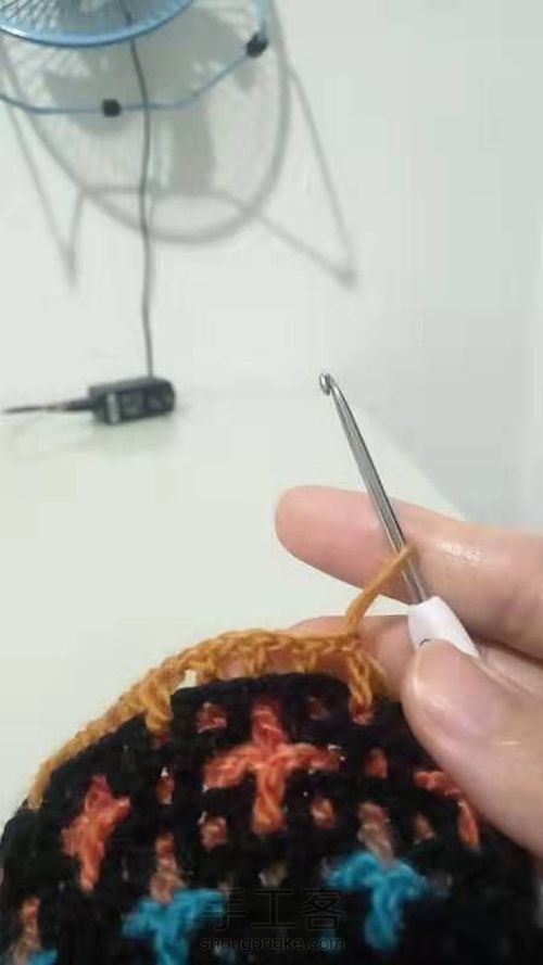 双面双色钩编 第15步