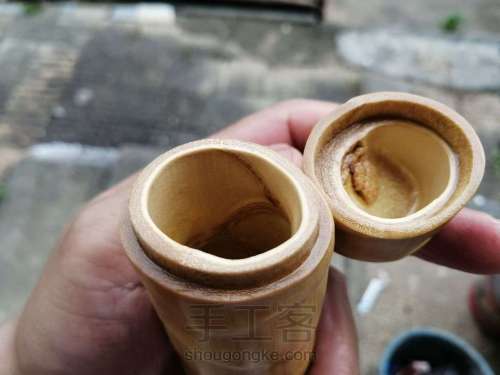 【茶香烟具】龟甲龙鳞竹：传统手工镶嵌制作过程，玉竹茶叶罐。 第8步