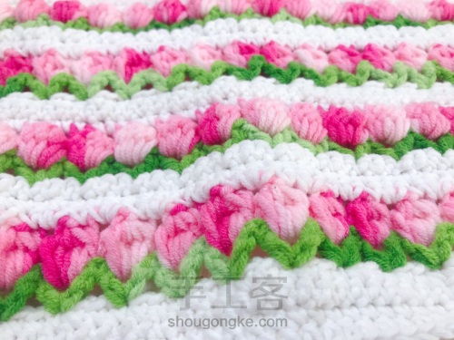 仙气十足的千朵郁金香花毯，把春天织在毯子上 第3步