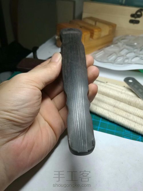 仿古伏羲琴手把件 第18步