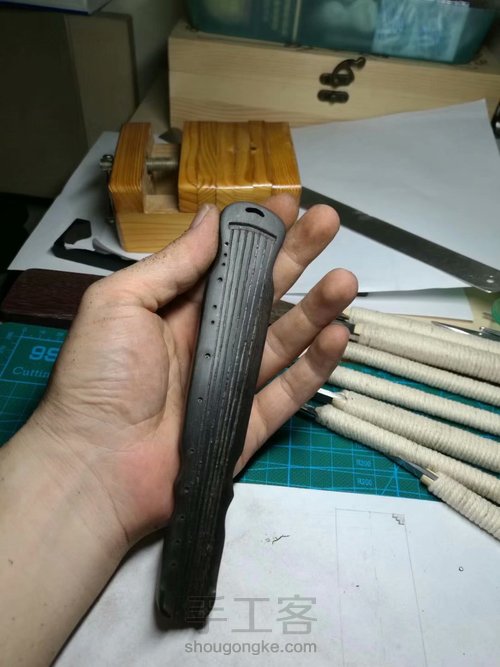仿古伏羲琴手把件 第22步