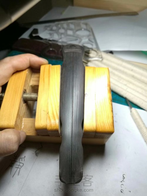 仿古伏羲琴手把件 第20步