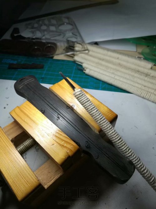 仿古伏羲琴手把件 第21步