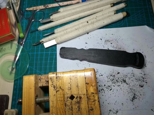 仿古伏羲琴手把件 第10步