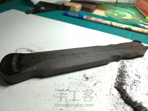 仿古伏羲琴手把件 第12步