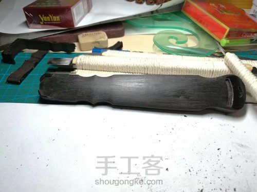 仿古伏羲琴手把件 第16步