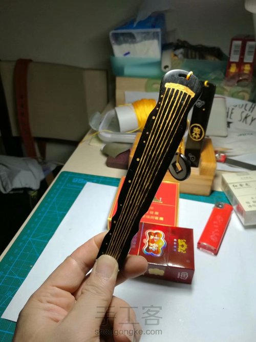 仿古伏羲琴手把件 第33步