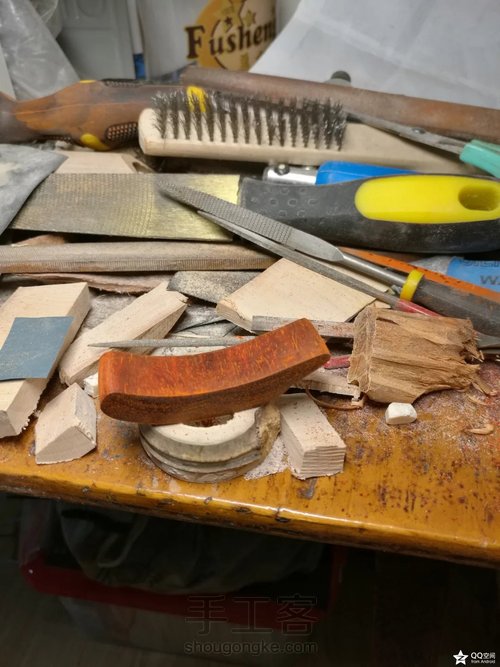 紫檀边料镶银坠-舍得 第2步