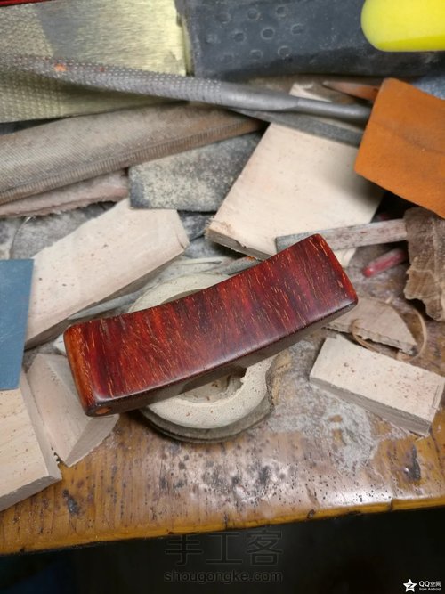 紫檀边料镶银坠-舍得 第5步