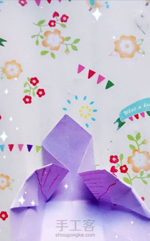 简单的折纸可爱小包包如何折叠 第10步