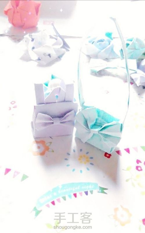 简单的折纸可爱小包包如何折叠 第32步