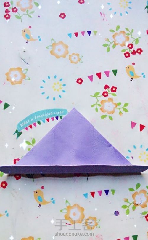 简单的折纸可爱小包包如何折叠 第4步