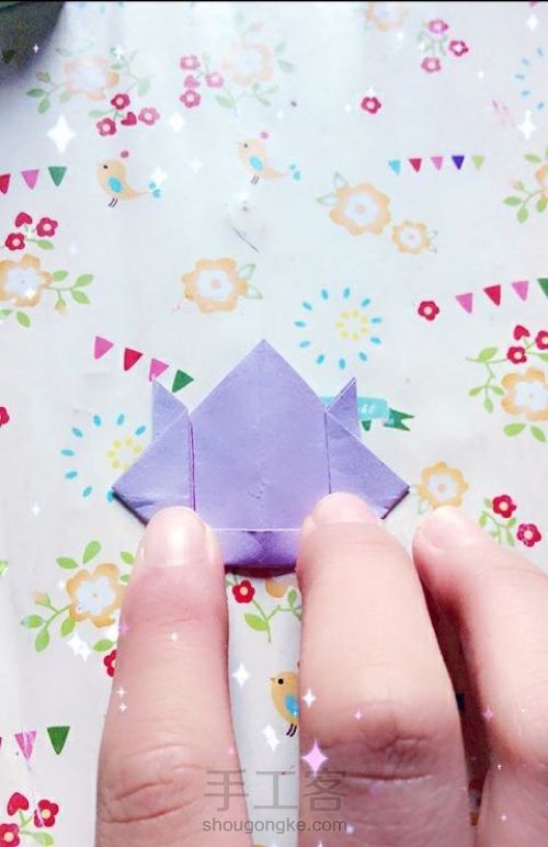 简单的折纸可爱小包包如何折叠 第6步