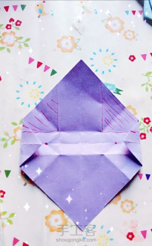 简单的折纸可爱小包包如何折叠 第9步
