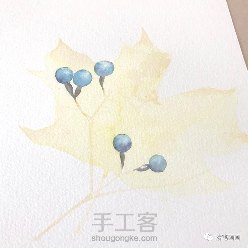 【水彩】拾笔画画·冷落清秋-落叶 第2步