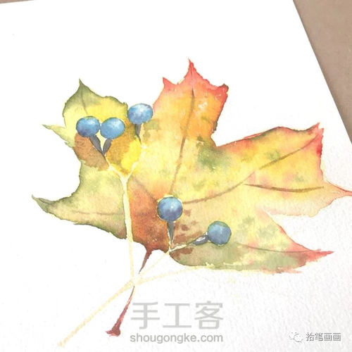 【水彩】拾笔画画·冷落清秋-落叶 第3步