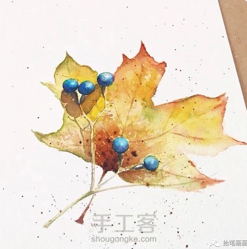 【水彩】拾笔画画·冷落清秋-落叶 第4步