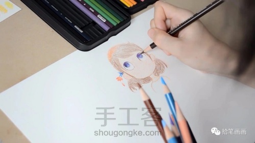 【彩铅】超详细教程手绘插画女孩头像 第7步