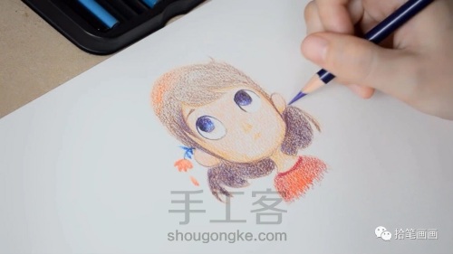 【彩铅】超详细教程手绘插画女孩头像 第10步