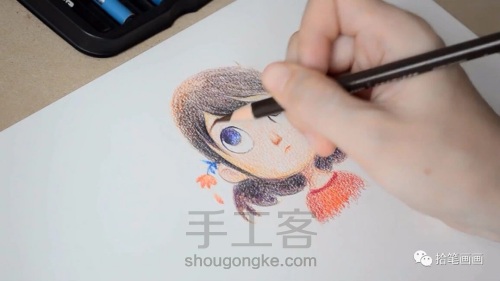 【彩铅】超详细教程手绘插画女孩头像 第13步