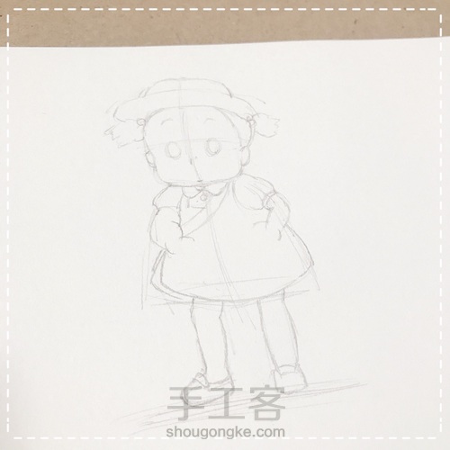 【素描线稿】龙猫小梅手绘步骤（上） 第5步