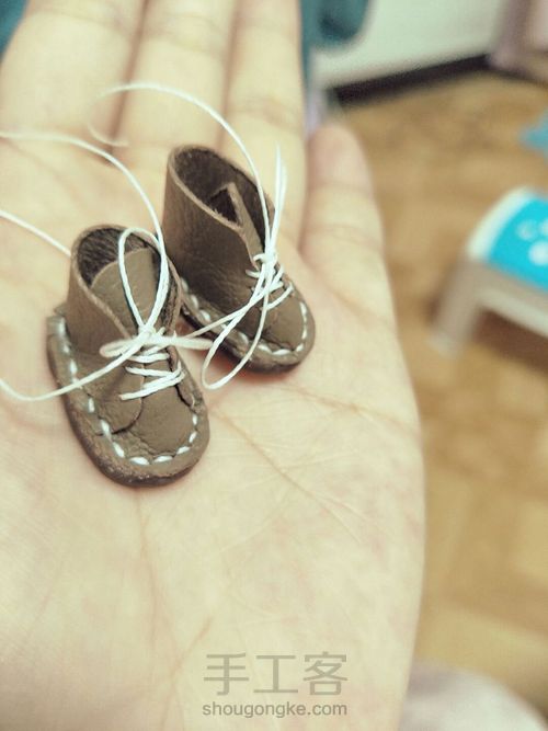 ob11娃娃鞋纯手工牛皮鞋 第12步
