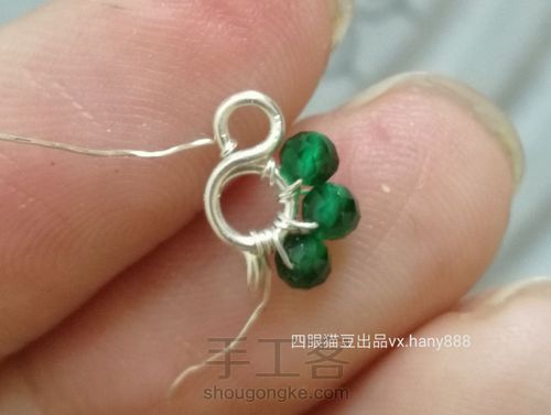 纯绕线發發(88)珍珠耳环绕线教程 第12步