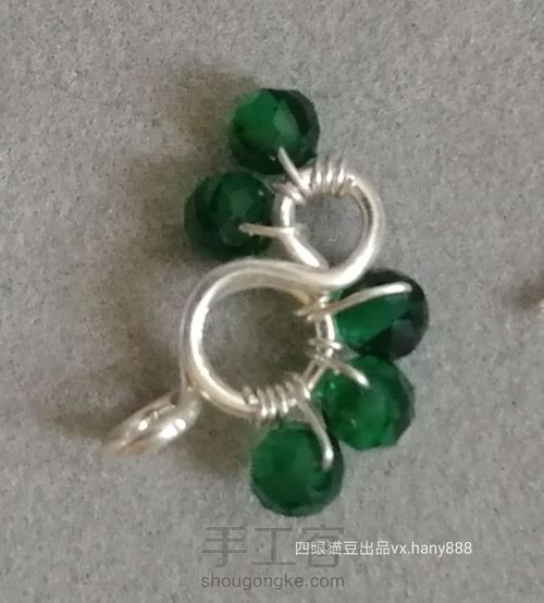 纯绕线發發(88)珍珠耳环绕线教程 第14步