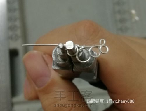 手工绕线珍珠吊篮纯银耳环教程 第13步